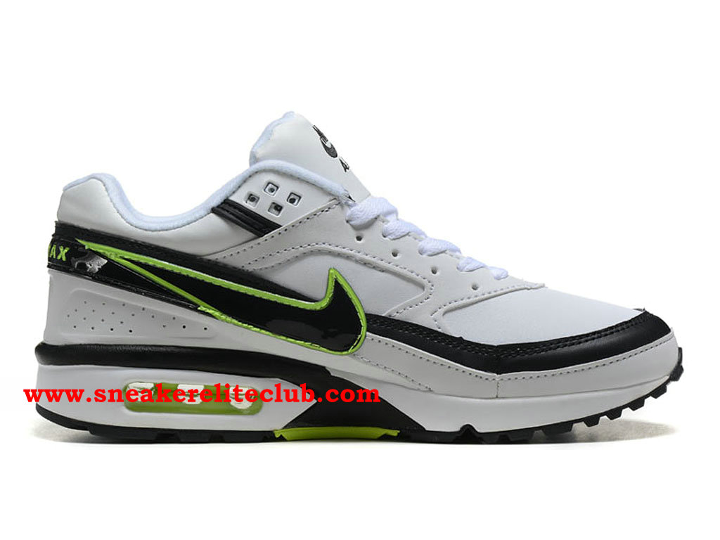 Nike Air Max BW Chaussures De Running Pas Cher Prix Pour Homme Blanc Noir Vert 819475_A011 ...